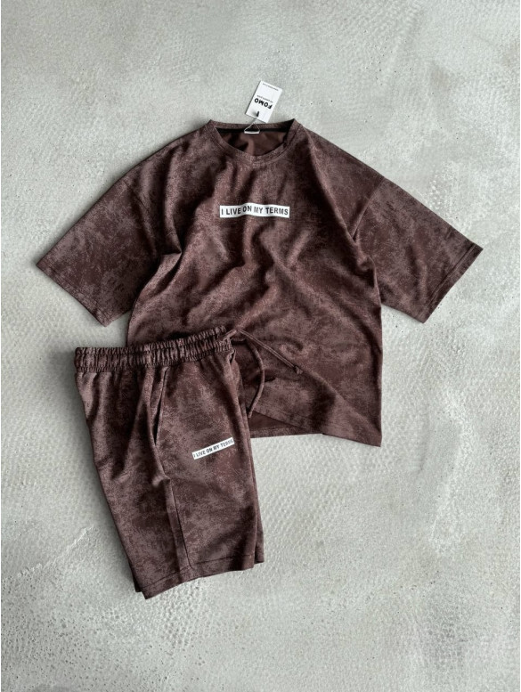 Літній oversize костюм з надписом