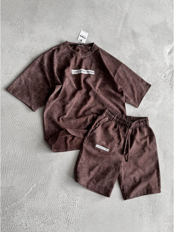 Літній oversize костюм з надписом
