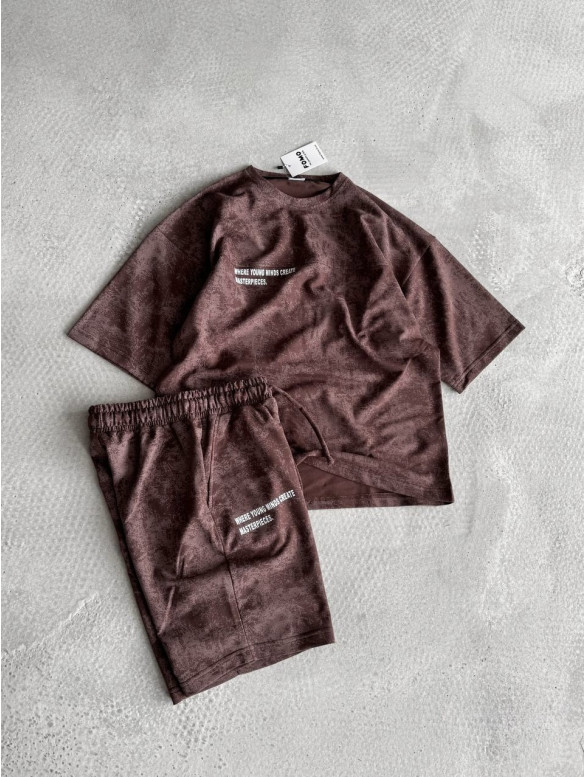 Літній oversize костюм з надписом