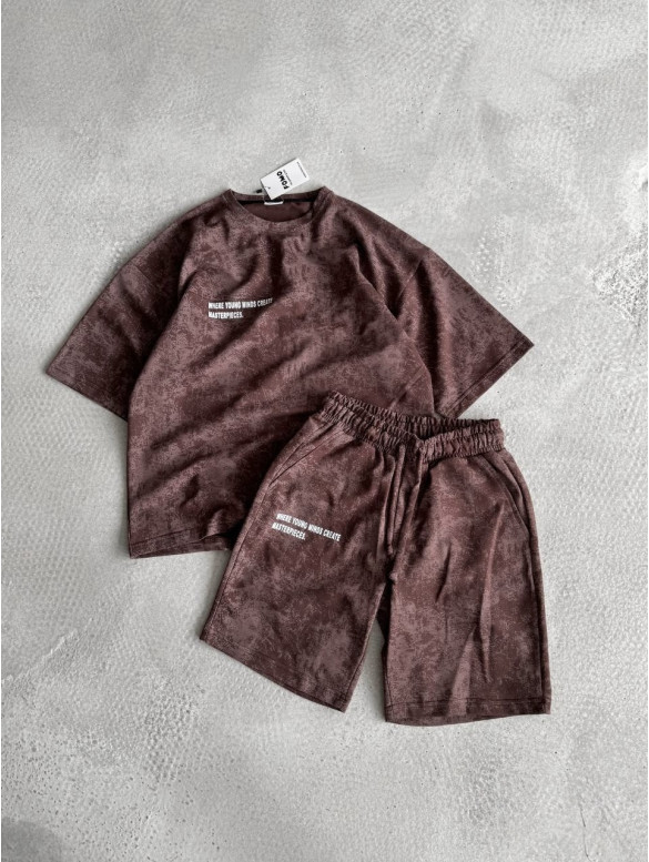 Літній oversize костюм з надписом