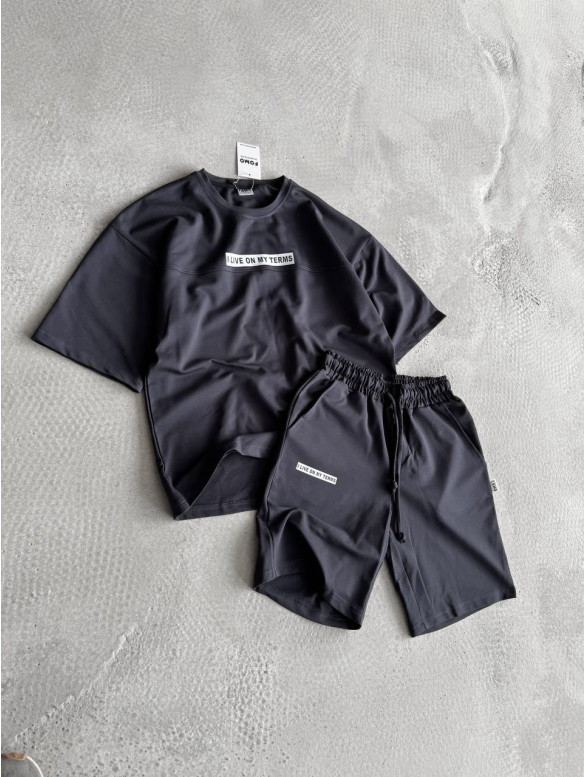 Літній oversize костюм з надписом