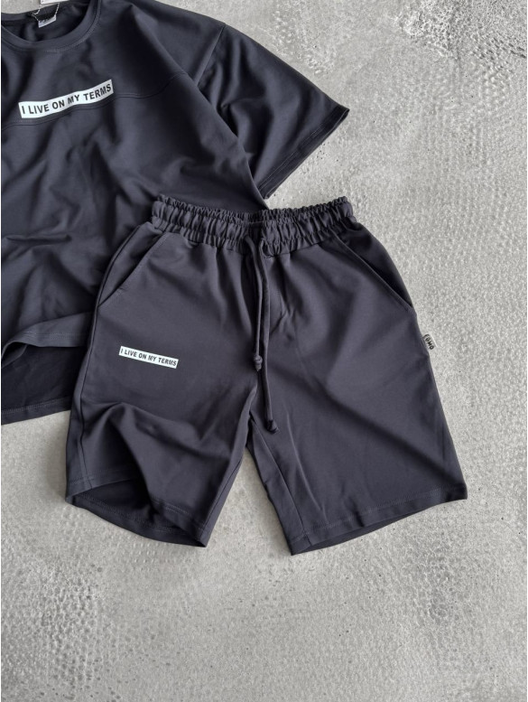 Літній oversize костюм з надписом