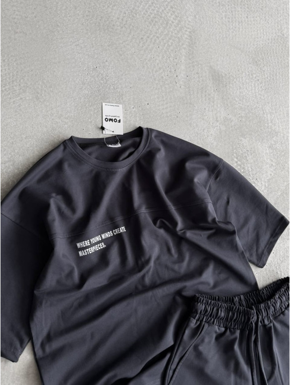 Літній oversize костюм з надписом