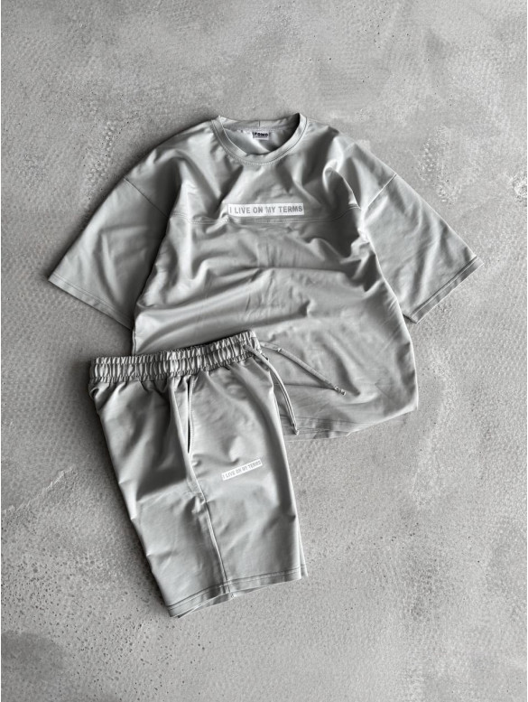 Літній oversize костюм з надписом
