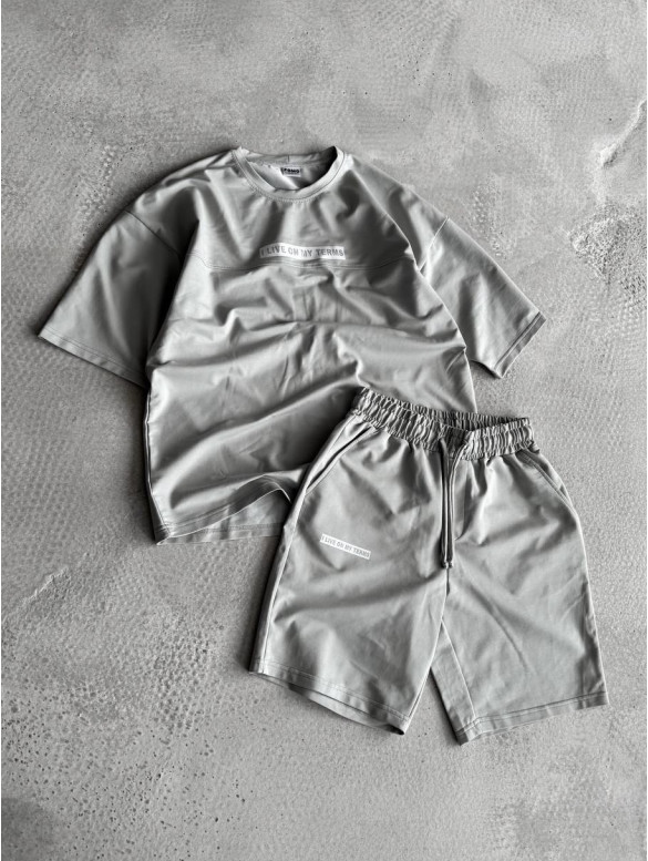 Літній oversize костюм з надписом