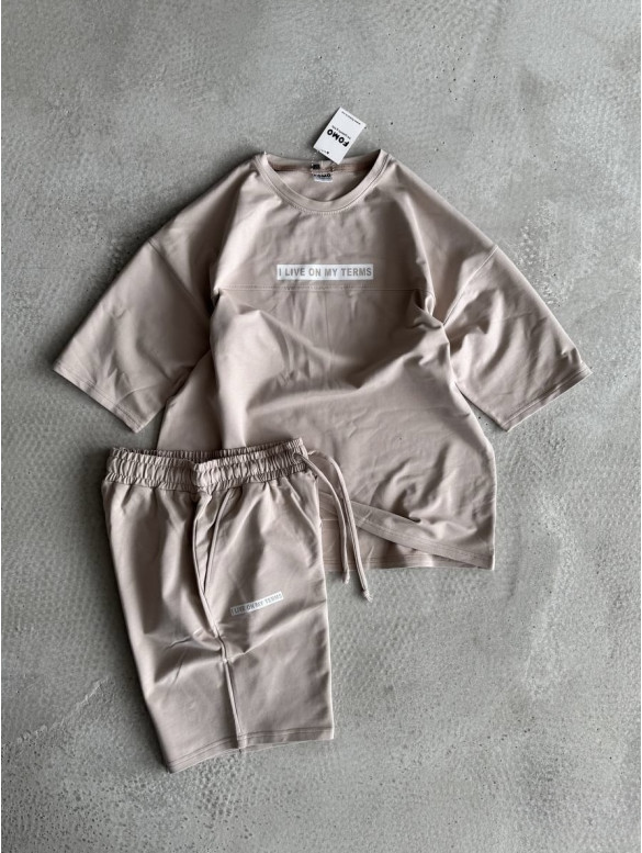 Літній oversize костюм з надписом