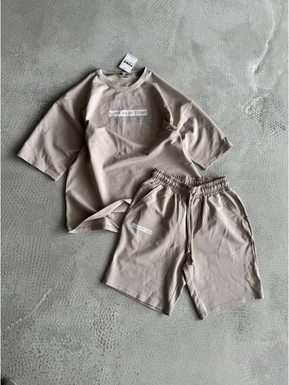 Літній oversize костюм з надписом
