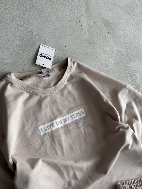 Літній oversize костюм з надписом
