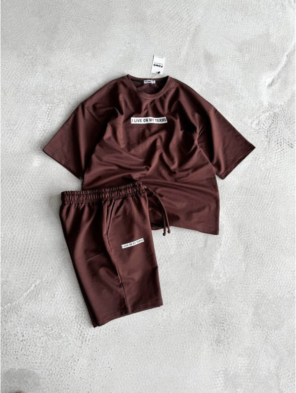 Літній oversize костюм з надписом