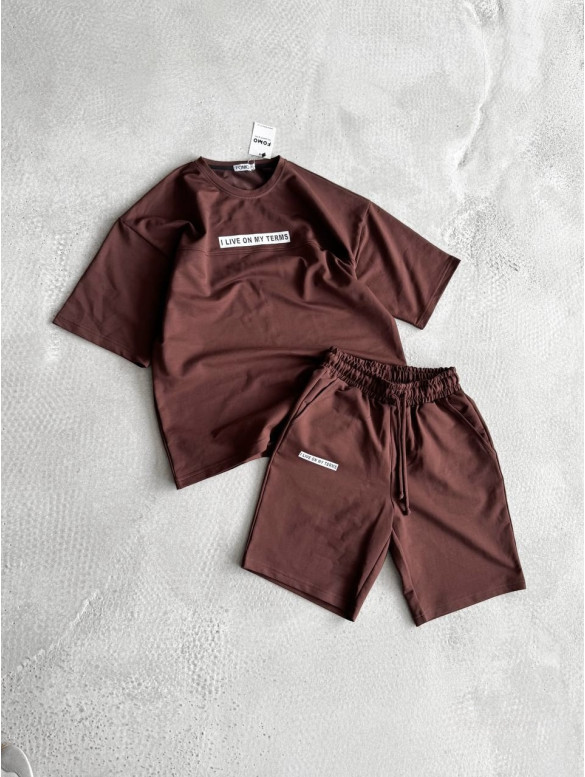 Літній oversize костюм з надписом