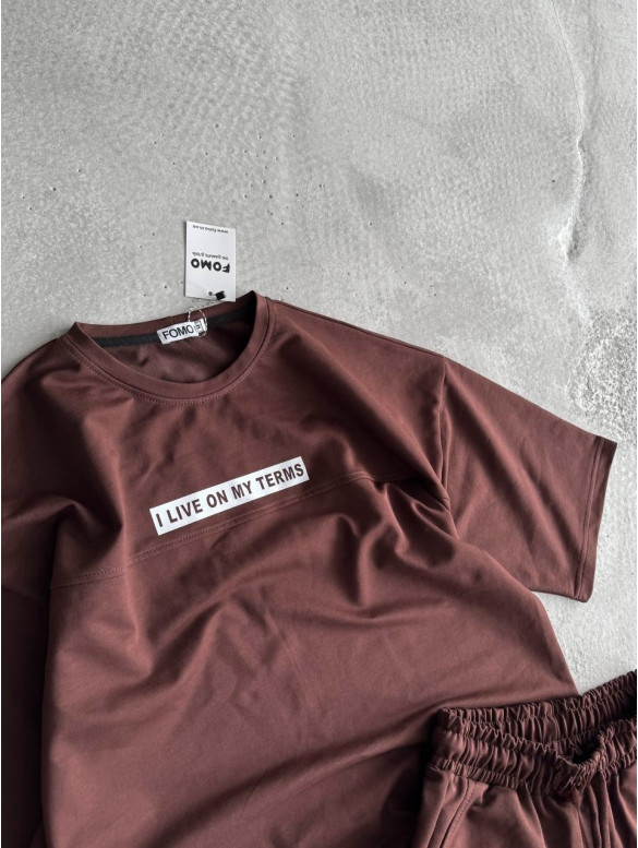 Літній oversize костюм з надписом