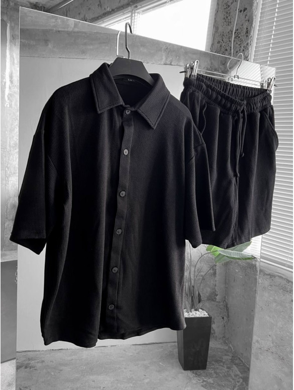 Літній oversize костюм у рубчик