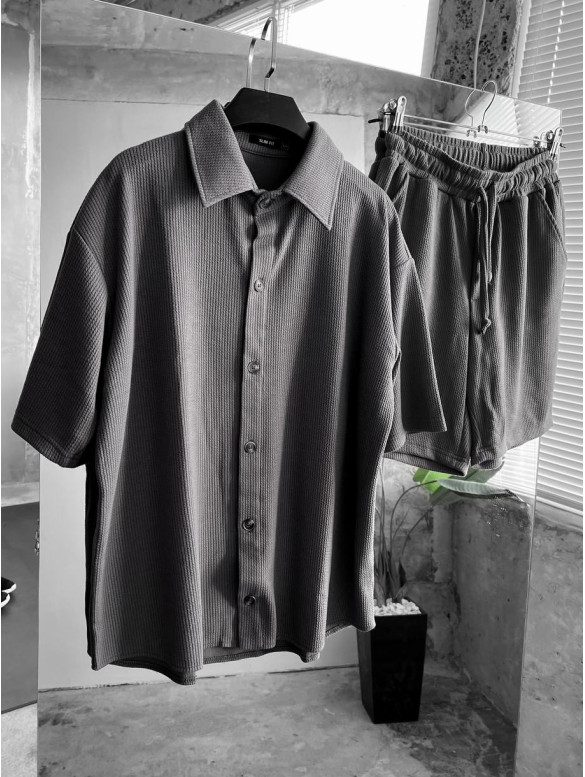 Літній oversize костюм у рубчик