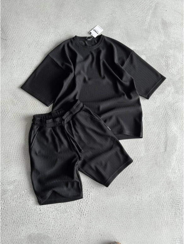 Літній oversize костюм у рубчик