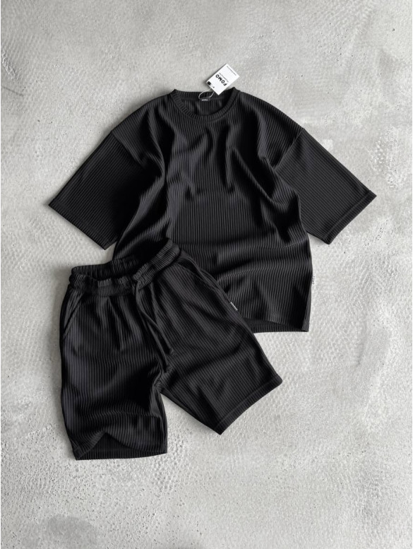 Літній oversize костюм у рубчик