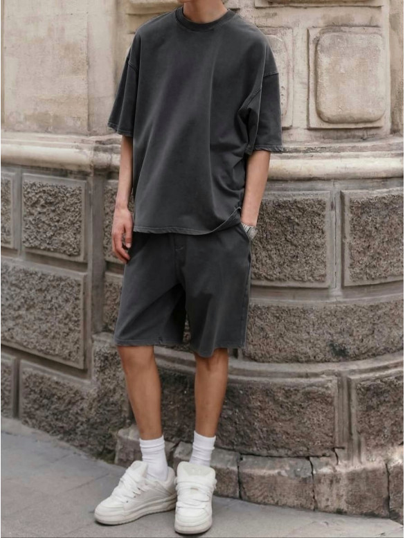 Oversize костюм з вивареної тканини