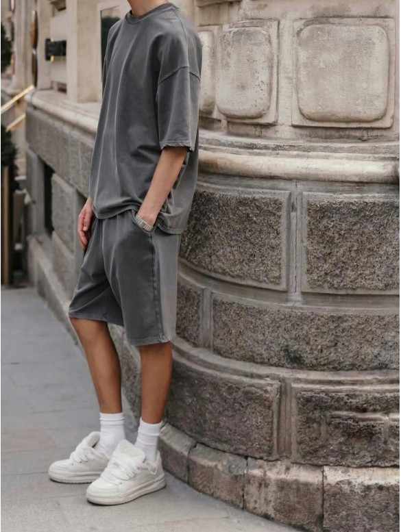 Oversize костюм з вивареної тканини
