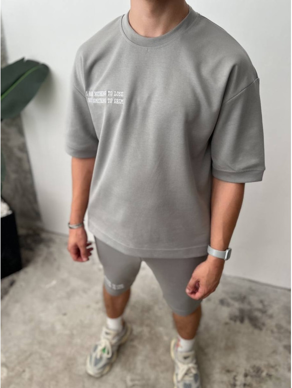 Літній oversize костюм з принтом