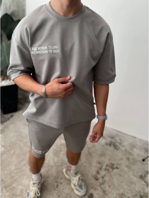 Літній oversize костюм з принтом
