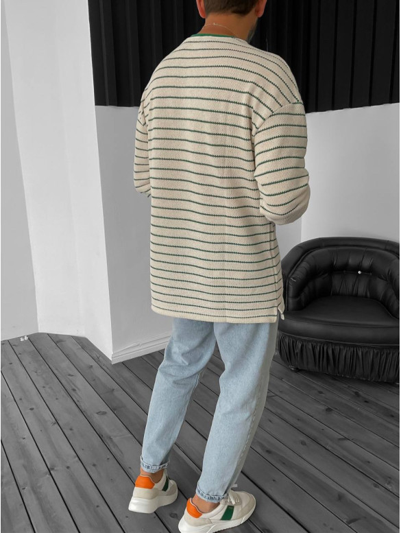 Oversize лонгслів у смужку