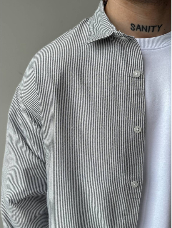 Oversize сорочка у смужку