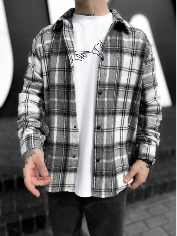 Oversize сорочка в клітинку
