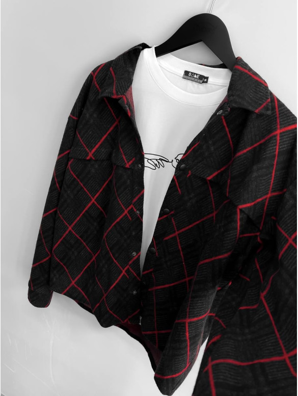 Oversize сорочка в клітинку