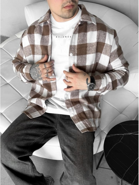 Oversize сорочка в клітинку