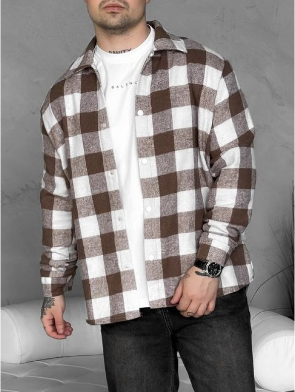 Oversize сорочка в клітинку