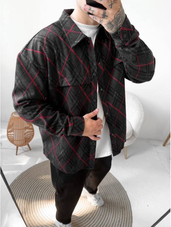 Oversize сорочка в клітинку