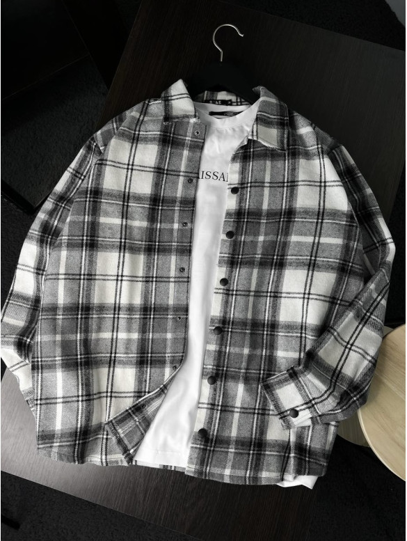 Oversize сорочка в клітинку