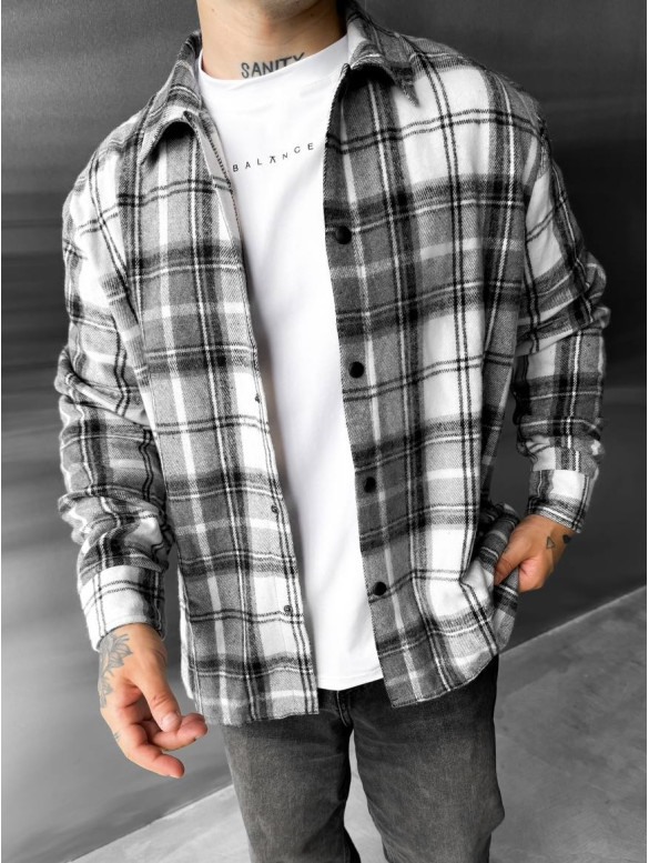 Oversize сорочка в клітинку