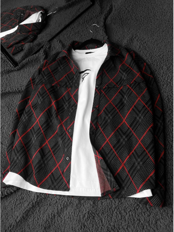 Oversize сорочка в клітинку