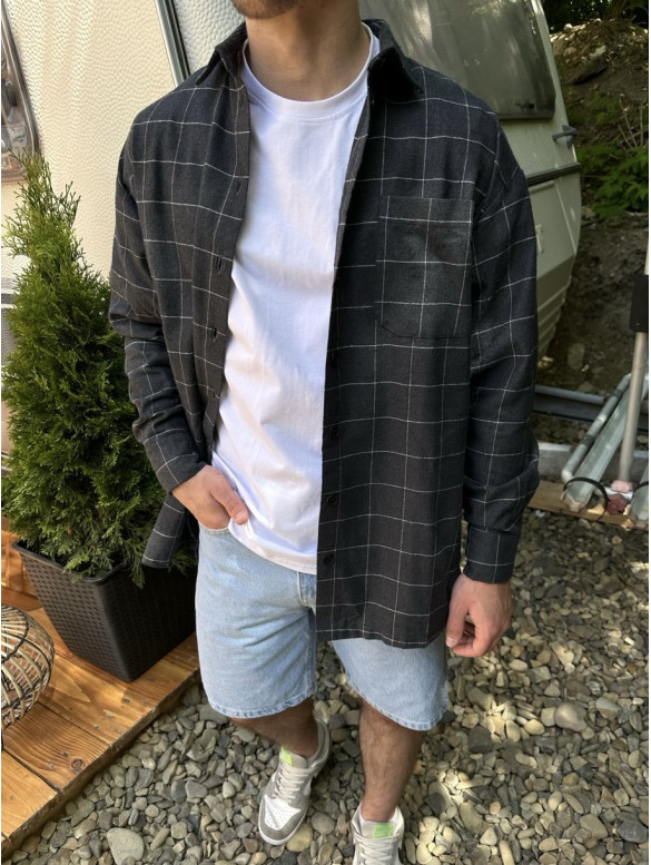 Oversize сорочка в клітинку