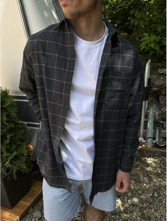 Oversize сорочка в клітинку