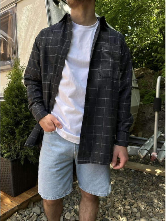 Oversize сорочка в клітинку