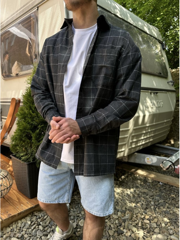 Oversize сорочка в клітинку