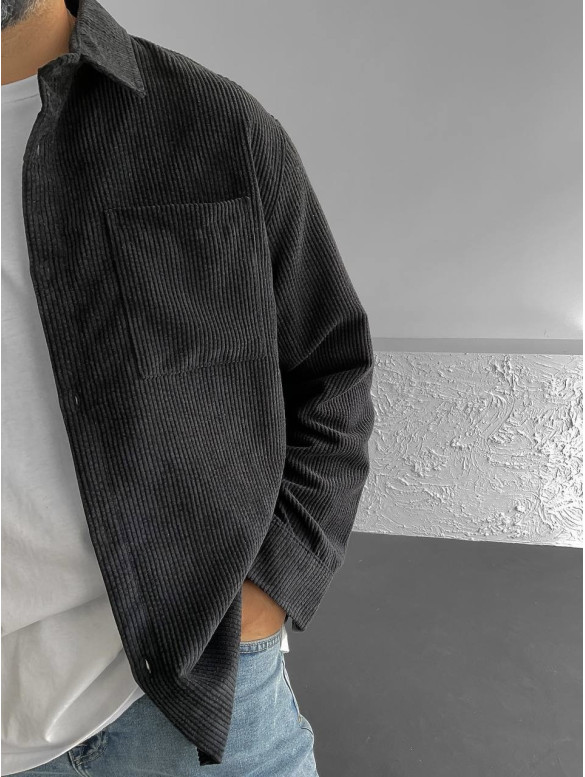 Вельветова oversize сорочка