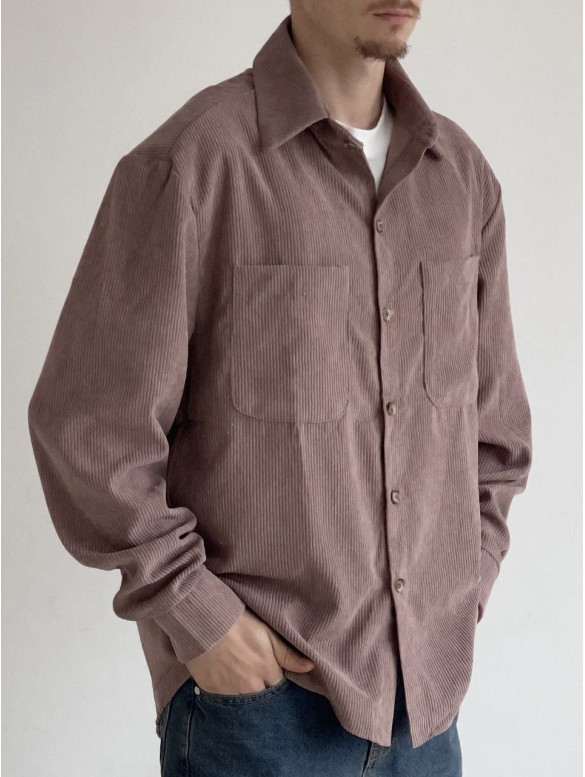 Вельветова oversize сорочка