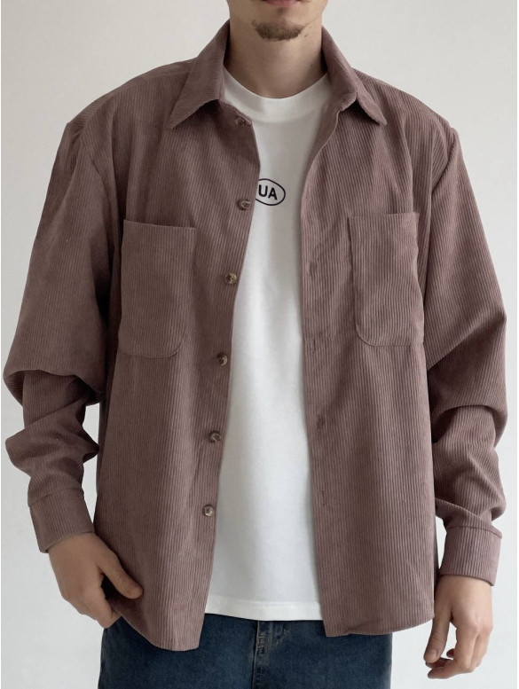 Вельветова oversize сорочка