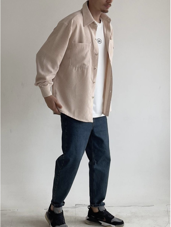 Вельветова oversize сорочка