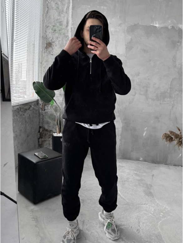 Флісовий oversize костюм з вишивкою