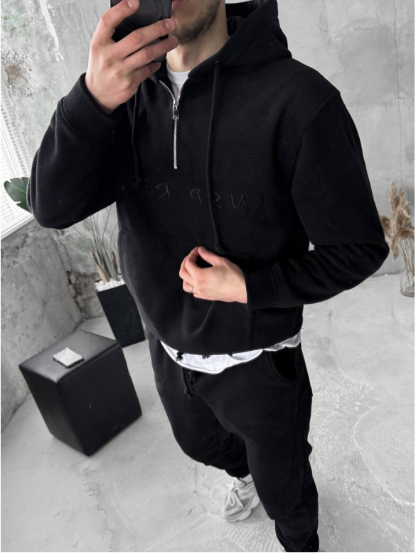 Флісовий oversize костюм з вишивкою