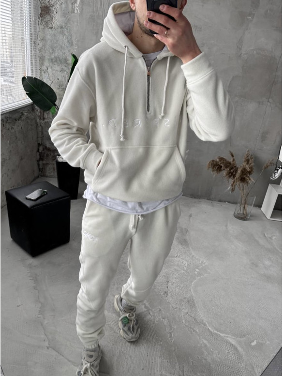 Флісовий oversize костюм з вишивкою