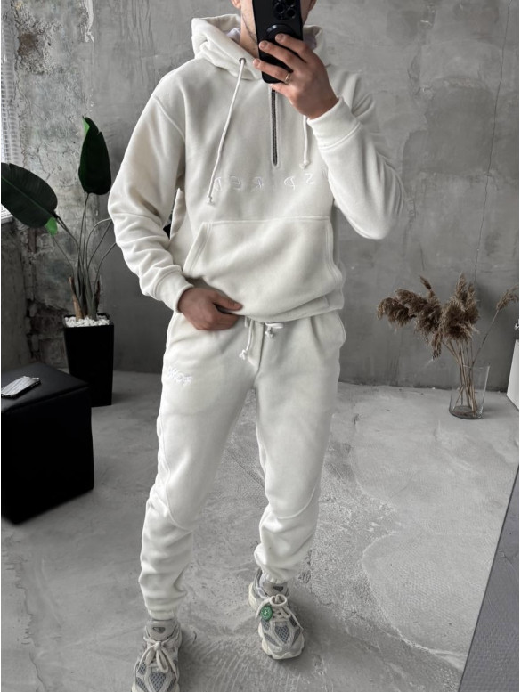 Флісовий oversize костюм з вишивкою