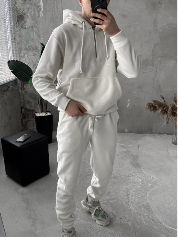 Флісовий oversize костюм з вишивкою