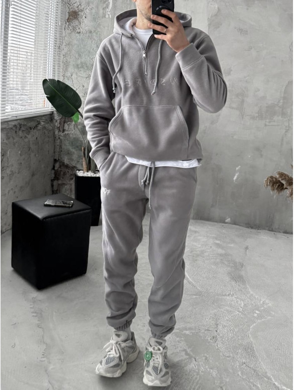 Флісовий oversize костюм з вишивкою
