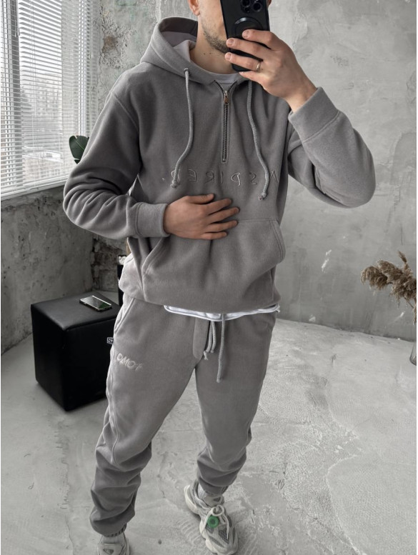 Флісовий oversize костюм з вишивкою