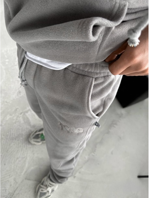 Флісовий oversize костюм з вишивкою
