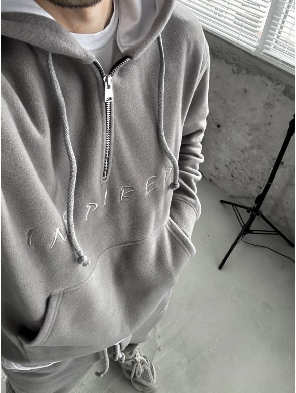 Флісовий oversize костюм з вишивкою